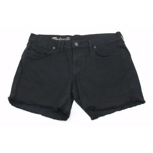 Madewell Denim Shorts Sz 28 Black Frayed Cut Off